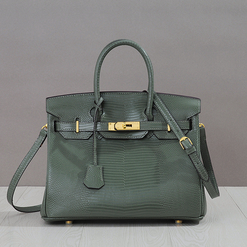 Women's Lizard Pattern Genuine Leather First Layer Crossbody Bags