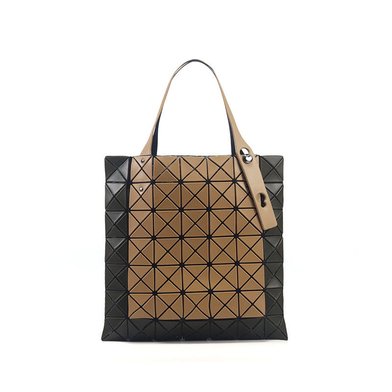 Women's Plaid Kangaroo Styled Rhombus Matte Color Shoulder Bags