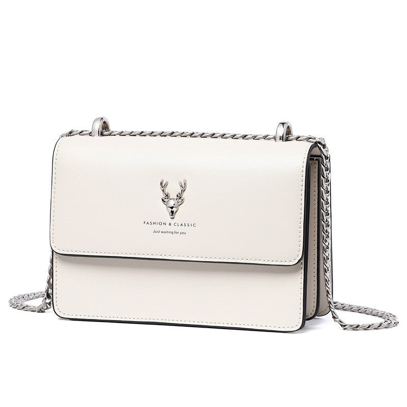 Women's Fashion Trendy Genuine Leather Chain Design Crossbody Bags