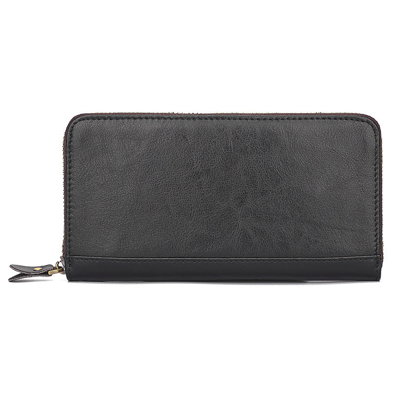 Unisex Leather Change Multiple Slots Long Men's Wallets