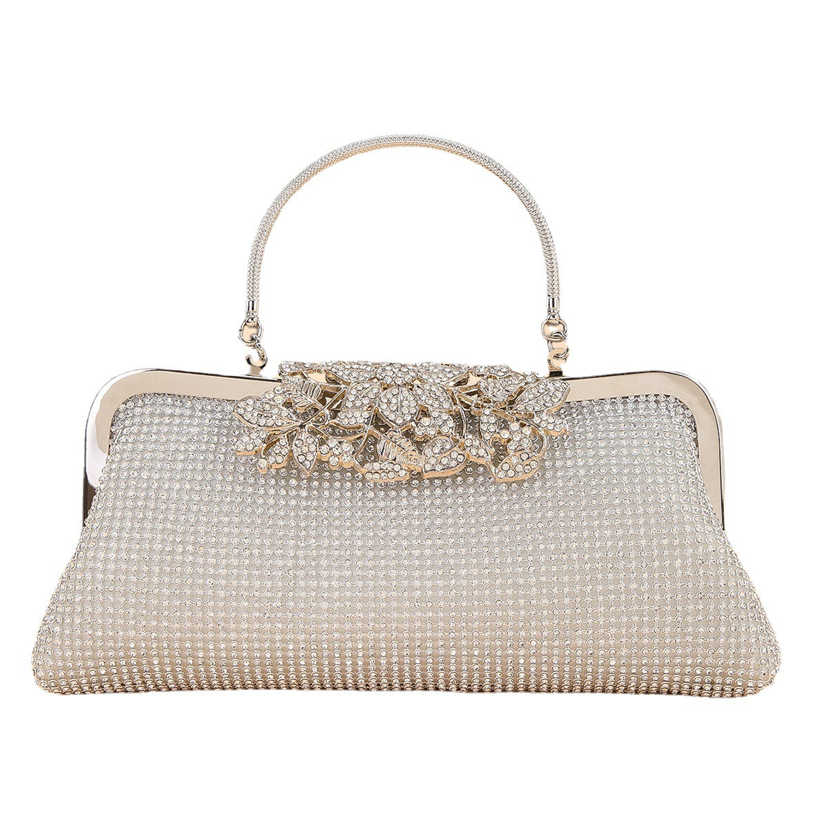 Rhinestone Over Flower Banquet Wedding Hand Evening Bags