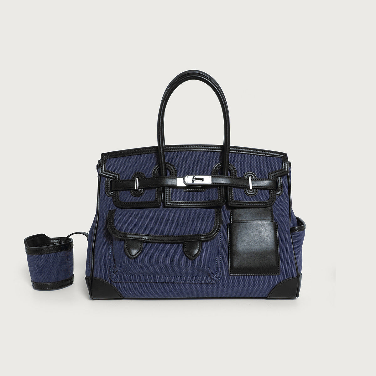 Women's Color Canvas Matching Portable Extra Large Handbags