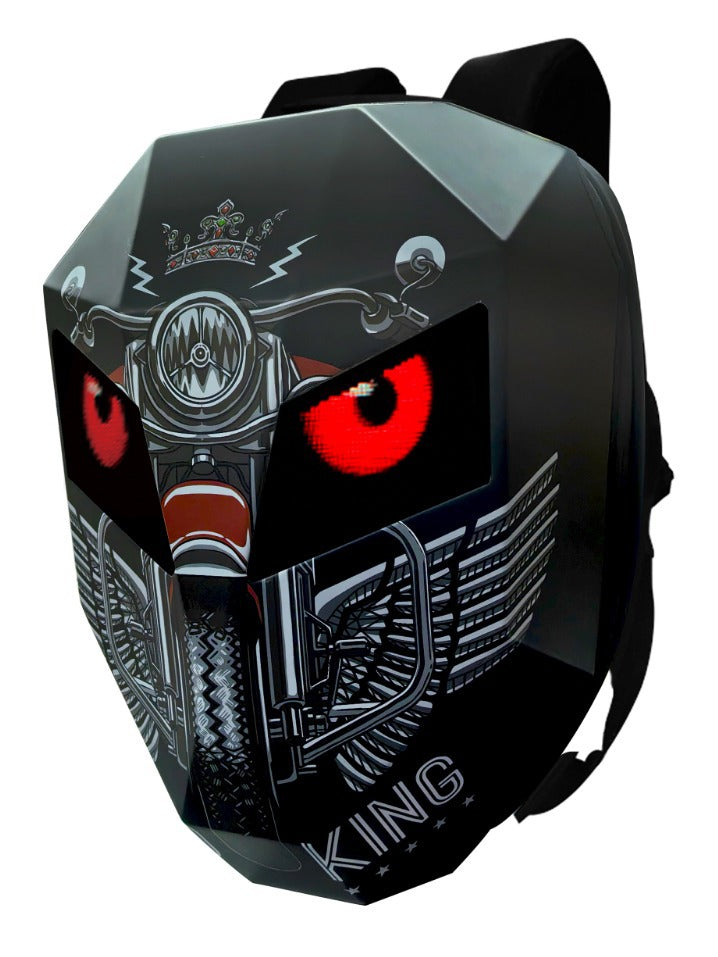 Man Locomotive Knight Luminous Riding Pattern Backpacks
