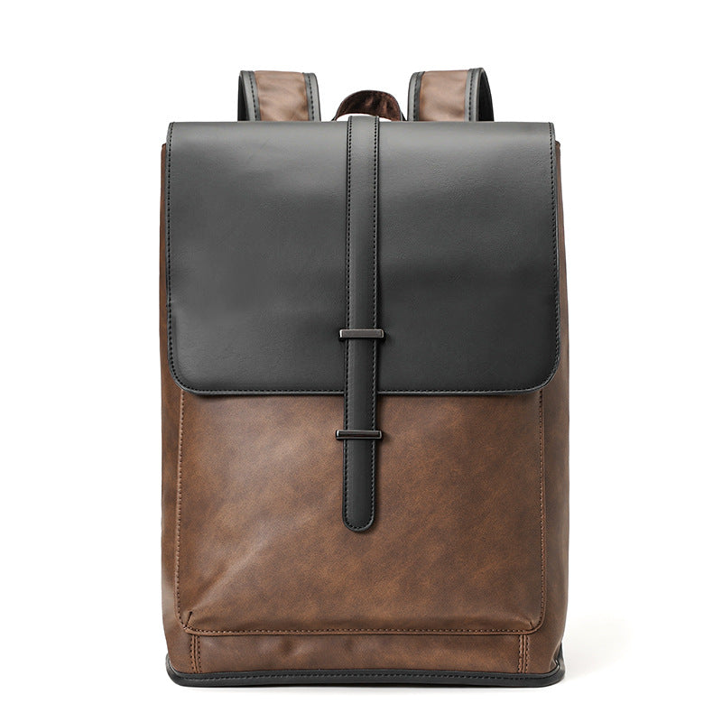 Men's Korean Retro Crazy Horse Large Capacity Backpacks