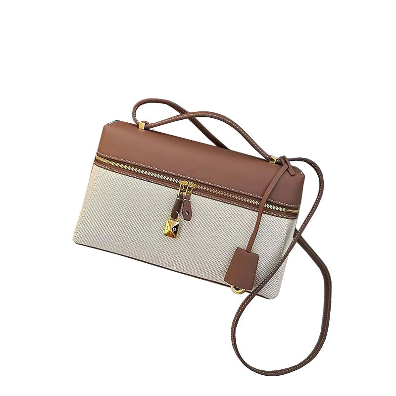 Leather Canvas Underarm Italian Original Zipper Shoulder Bags
