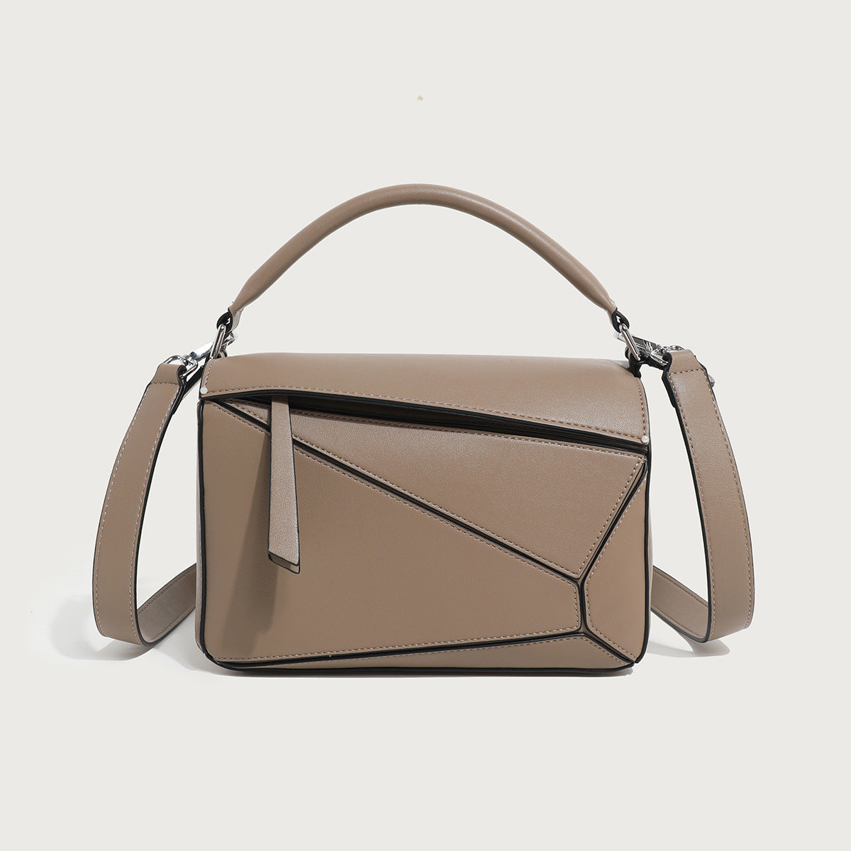 Women's Xi Geometric Stitching Portable Big Pillow Crossbody Bags