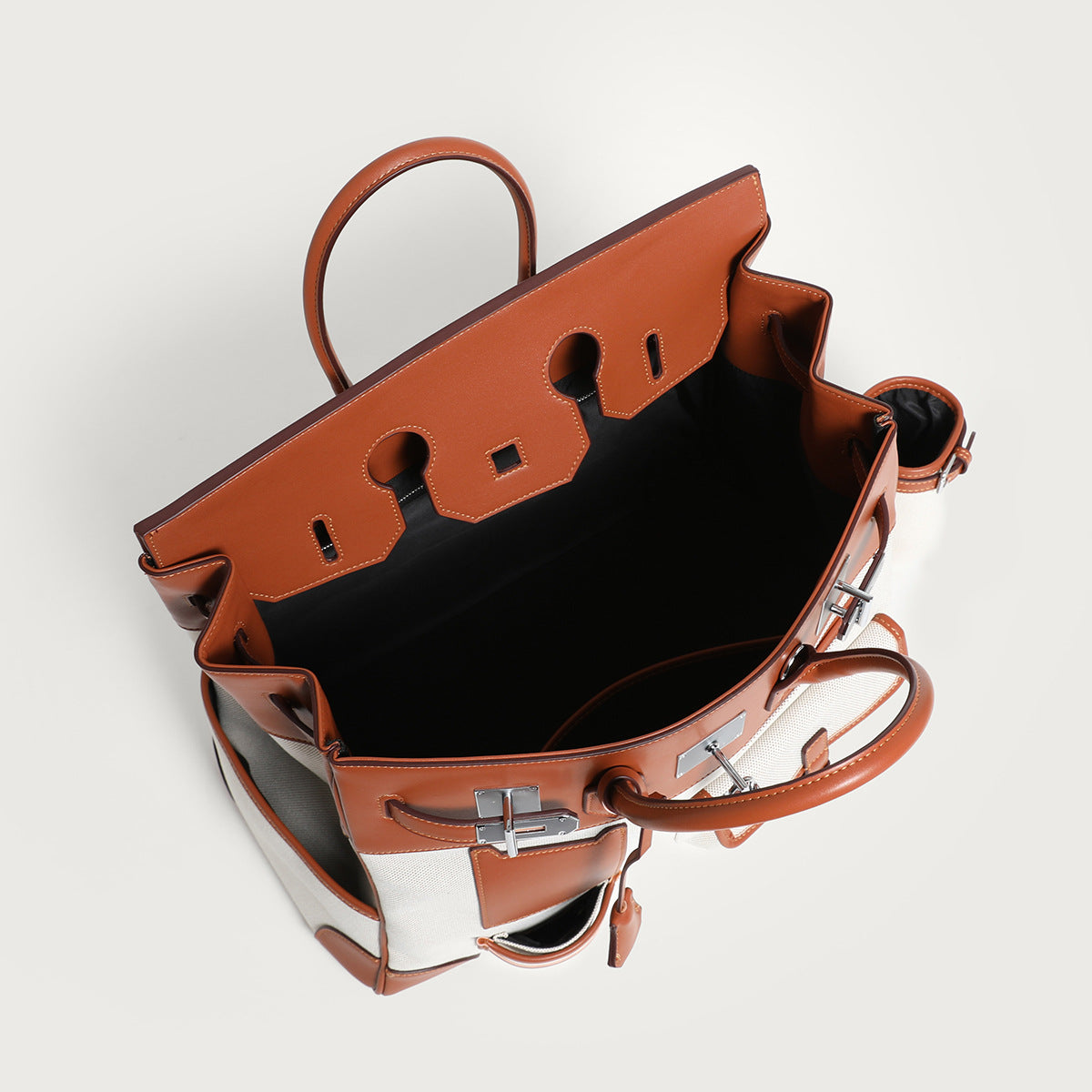 Women's Color Canvas Matching Portable Extra Large Handbags