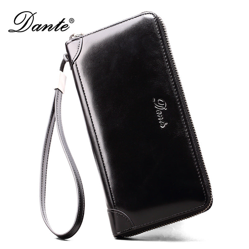 Men's Genuine Leather Hand Grab Swiping Retro Men's Wallets