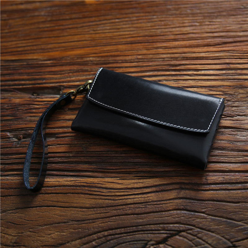Men's Clutch Long Genuine Leather Large Capacity Mobile Men's Wallets