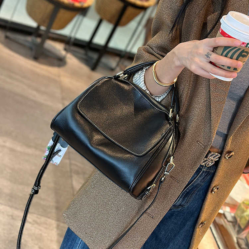 Women's Cowhide Leather Versatile Large Capacity Pillow Shoulder Bags