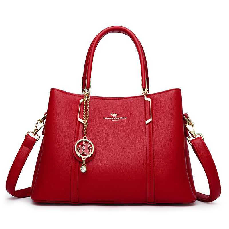 Women's Fashion Large Capacity Soft Leather To Give Handbags