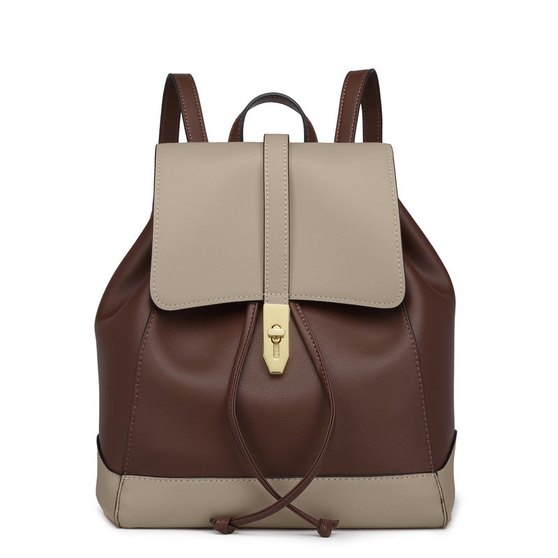 Women's Textured Female Lady Large Capacity Leather Backpacks