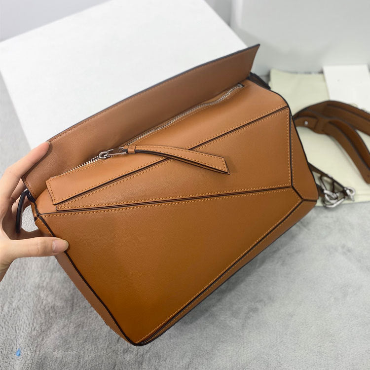Geometric Cowhide Stitching Pillow Retro One Shoulder Bags