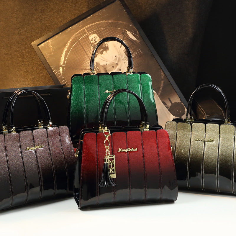 Women's Color Contrast Patchwork Personalized Elegant Large Capacity Shoulder Bags
