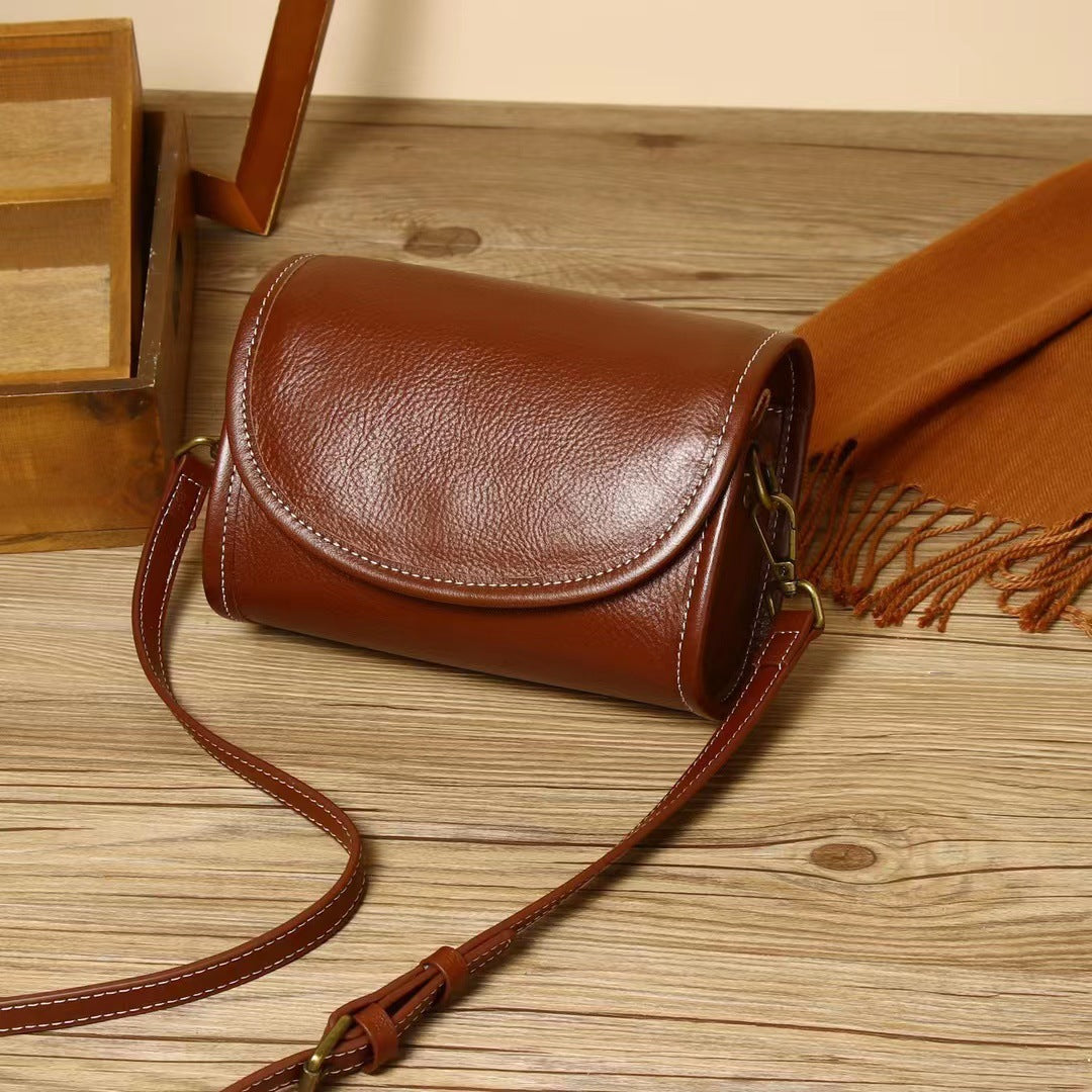 Women's Leather Soft Cowhide Vintage Top Layer Vegetable Shoulder Bags