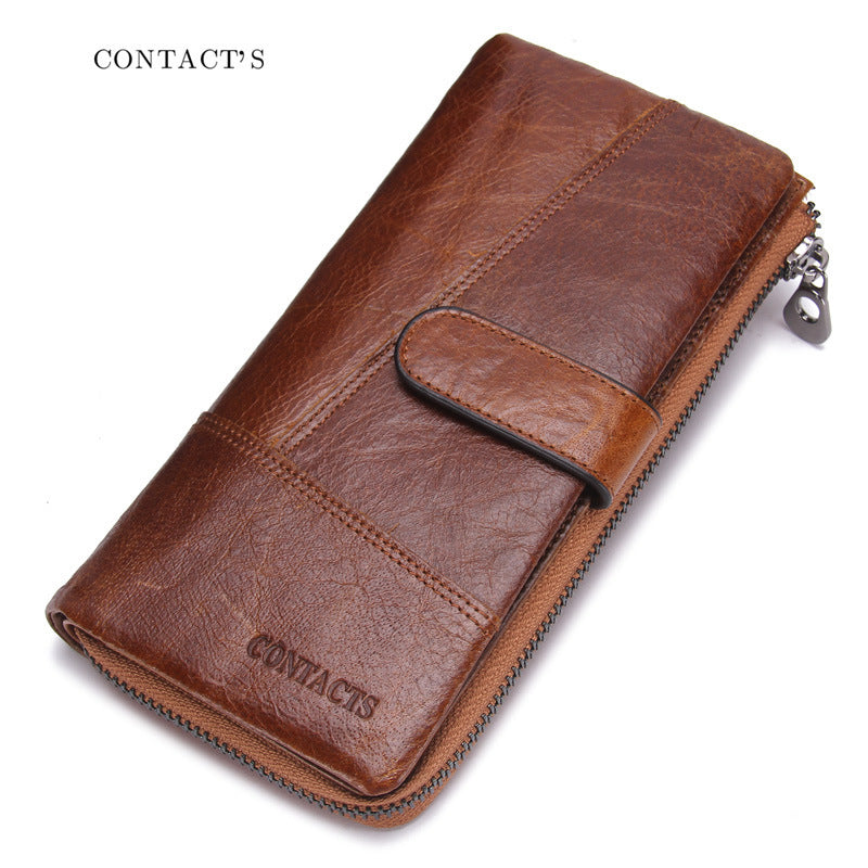 Men's Angel Long Top Layer Cowhide Fashion Men's Wallets