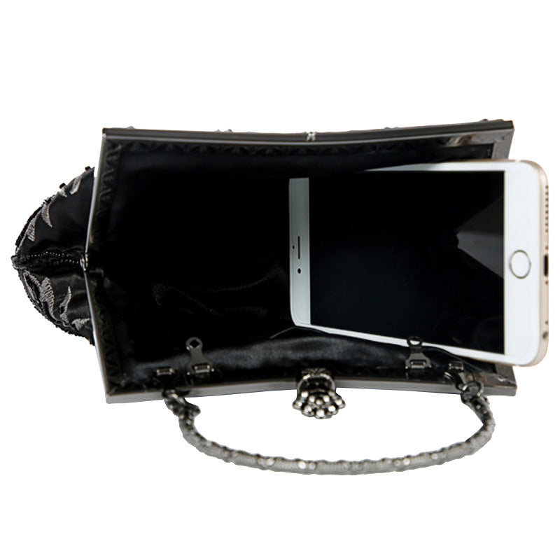 Women's Moon Ethnic Style Portable Pearl Embroidery Evening Bags