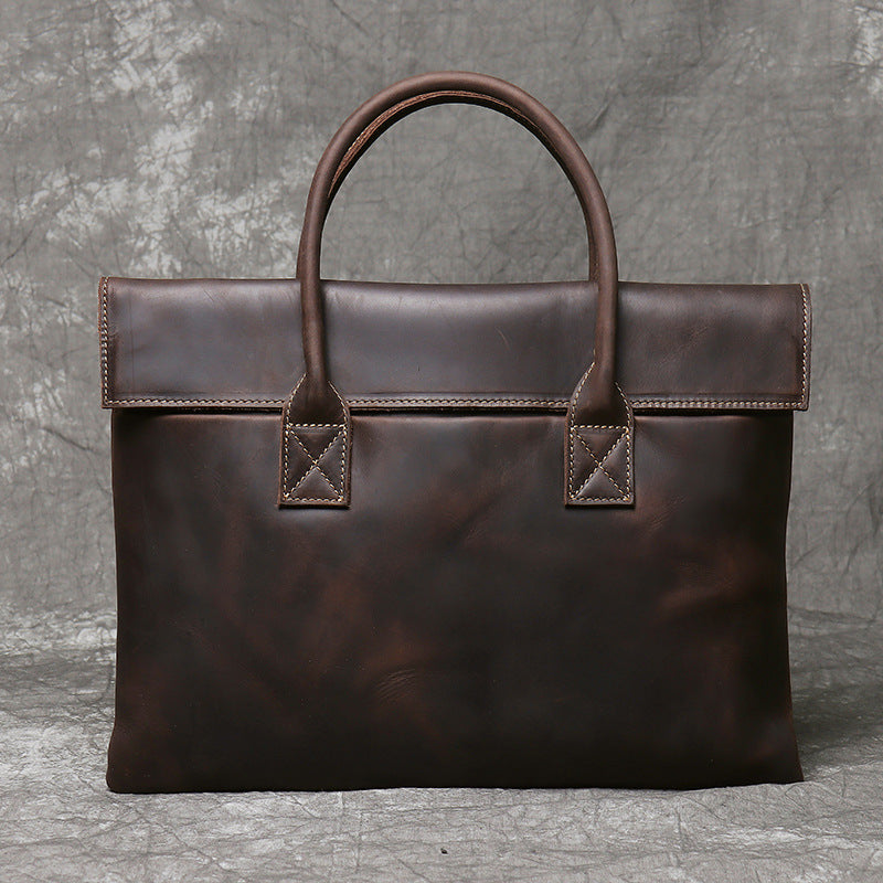 Men's Leather Horizontal Genuine Business First Layer Handbags