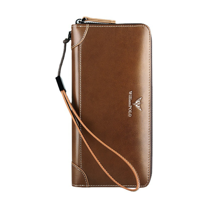 Men's Emperor Paul Cowhide Long Zip Business Bags