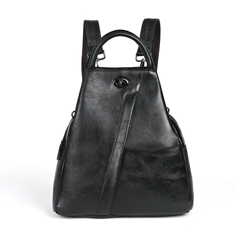 First Layer Cowhide Retro Style Brushed Large Backpacks