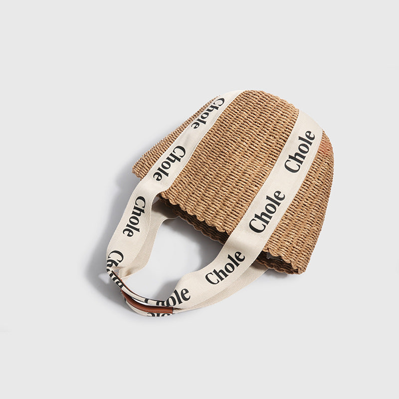 Letter Straw Seaside Holiday Large Capacity Shoulder Bags