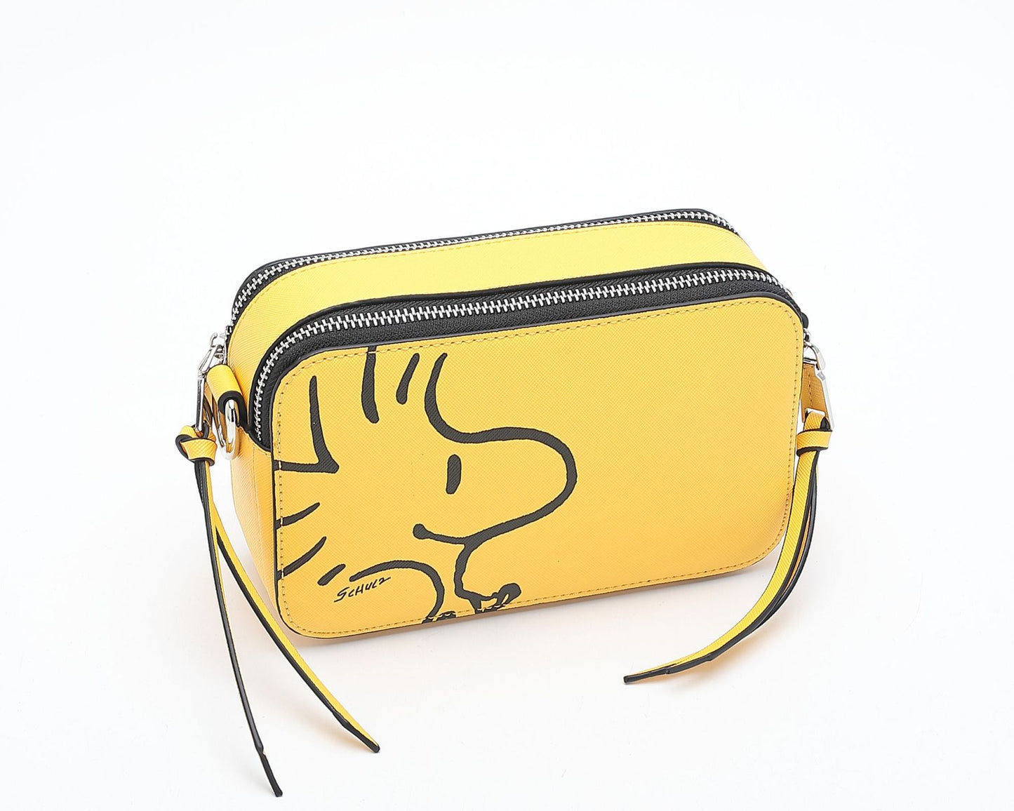 Women's Wide Strap Mark Double Zipper Classic Bags