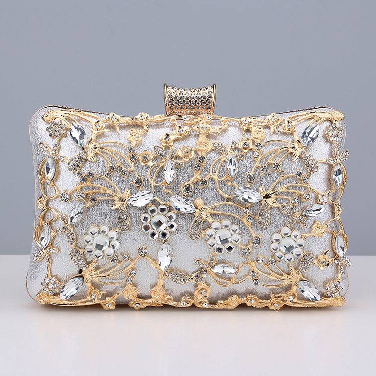 Women's Diamond Retro Banquet Hand Holding All Evening Bags