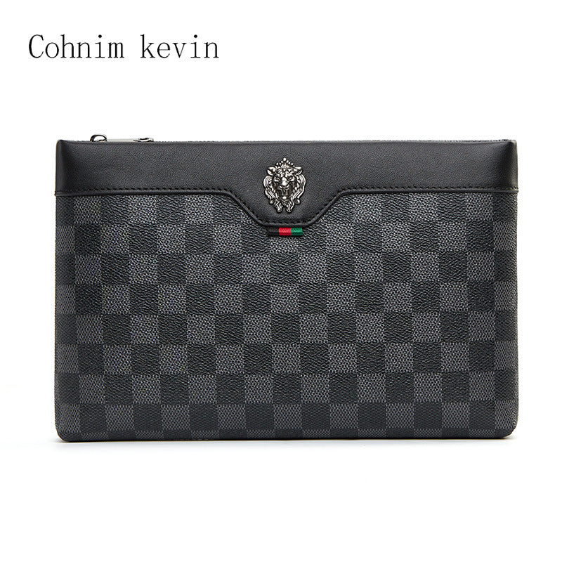 Men's Live Clutch Business Classic Plaid Men's Handbags