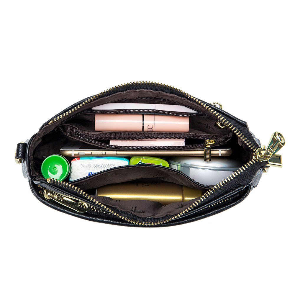 Women's Soft Leather Mother Fashionable Diamond Top Crossbody Bags