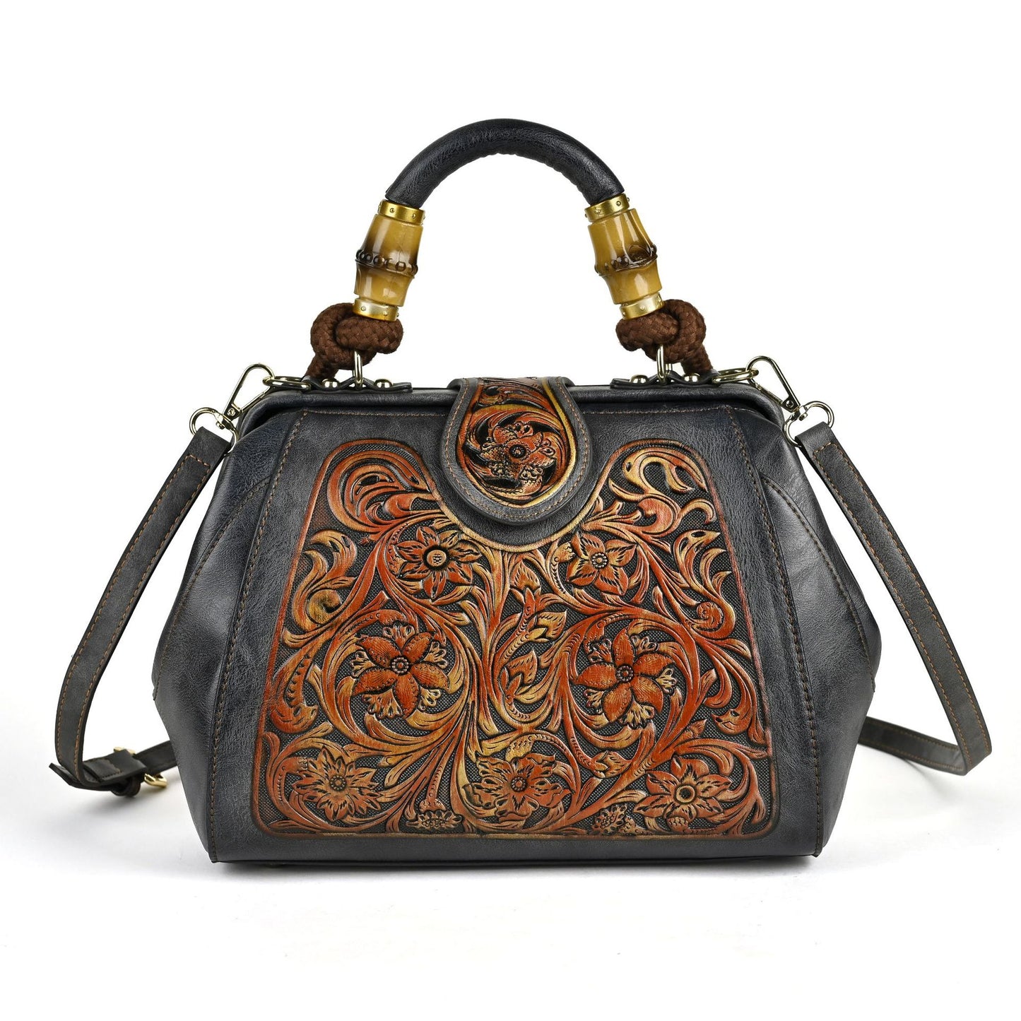 Women's Retro Rub Colored Totem Series Optional Embossed Handbags