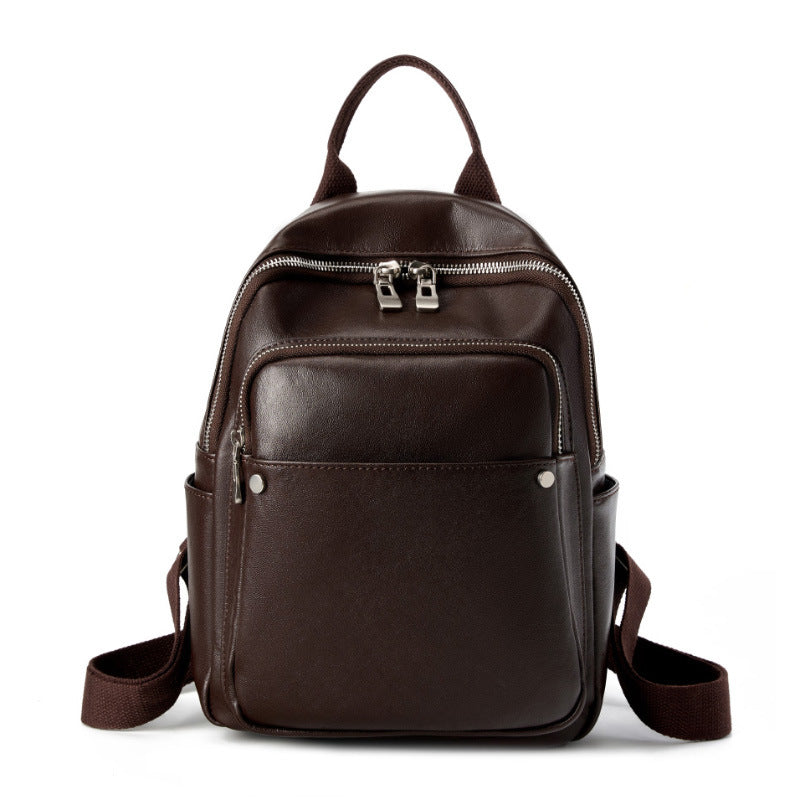 Women's High-grade Vegetable Tanned Leather Fashion Commuter Backpacks