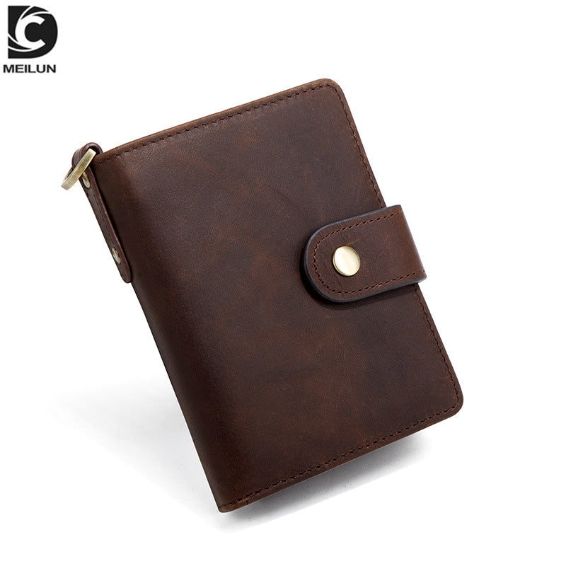 Men's Elegant Retro Cowhide Foldable Gift Coin Purses