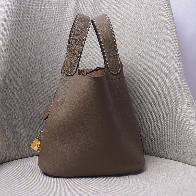 Women's Upgraded First Layer Cowhide Gold Vegetable Handbags