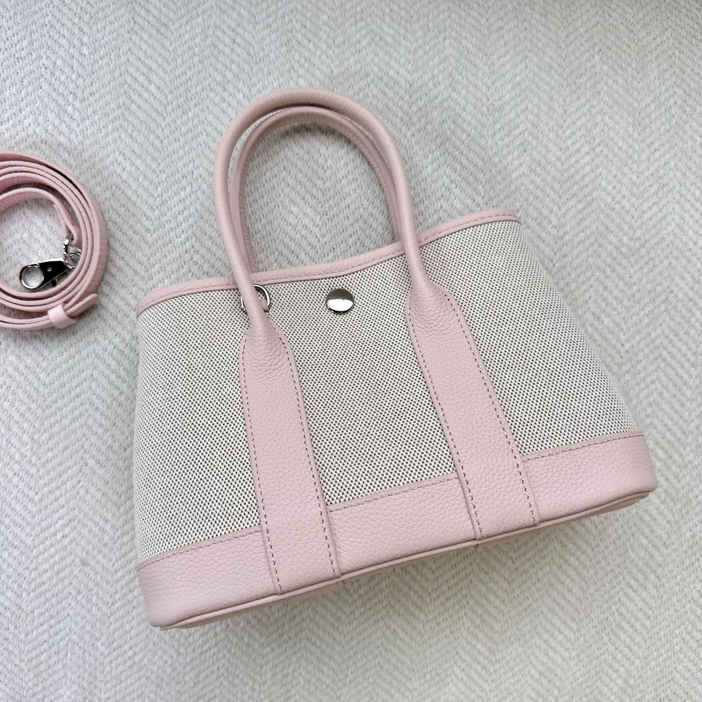 Women's Versatile Leather Stitching Canvas Fashion Shoulder Bags