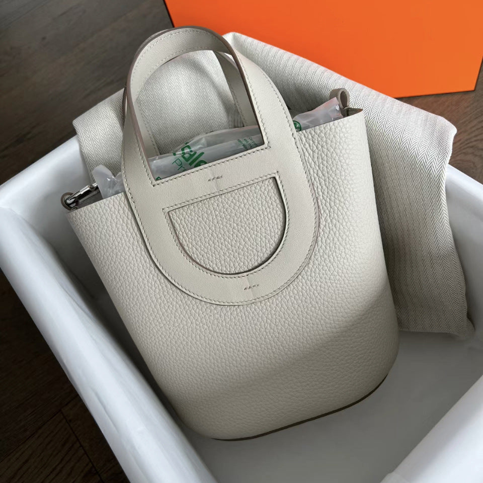 Women's First Layer Cowhide Pig Nose Vegetable Basket Bags