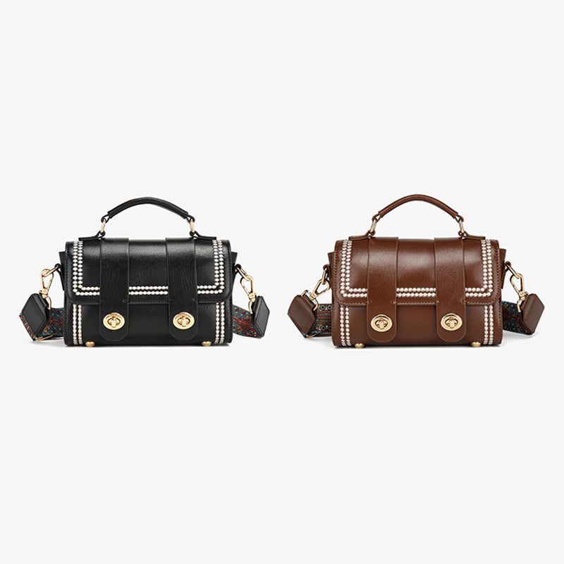 Women's Leather Cambridge Niche Retro Boston High-grade Shoulder Bags