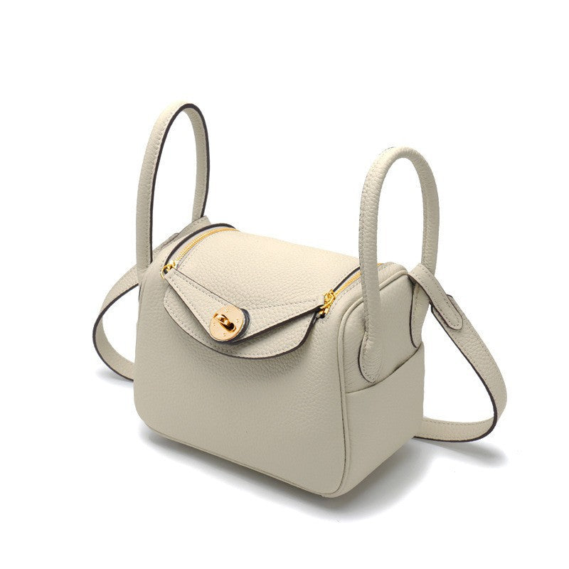 Layer Cowhide Lychee Pattern Lindy Doctor Genuine Leather Crossbody Bags