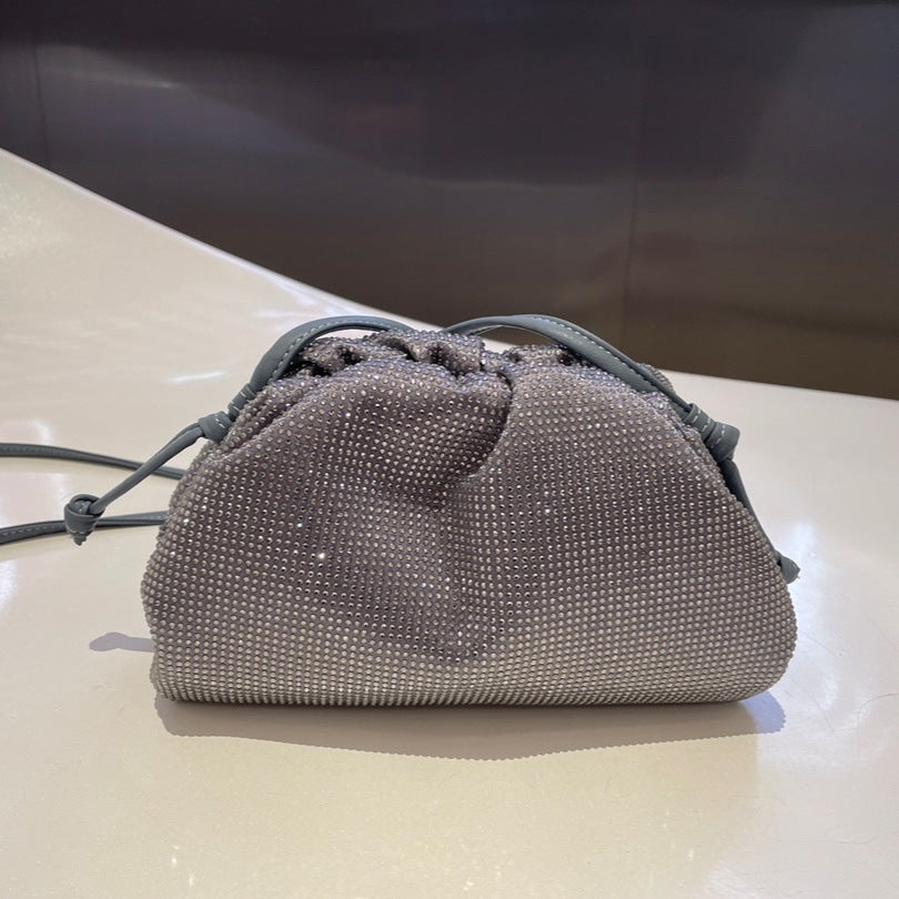 Women's Diamond Cloud Korean Style Pleated Clip Crossbody Bags
