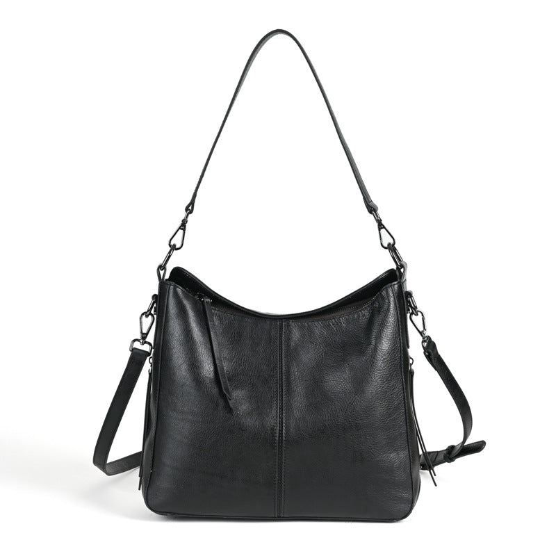 Women's First Layer Cowhide Large Capacity Soft Armpit Bags