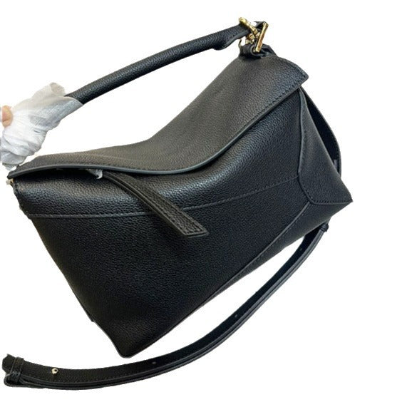 Women's Geometric Original Leather Box Large Capacity Handbags