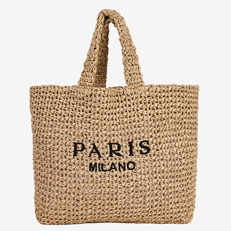Women's Capacity Straw Handmade Woven Seaside Vacation Handbags