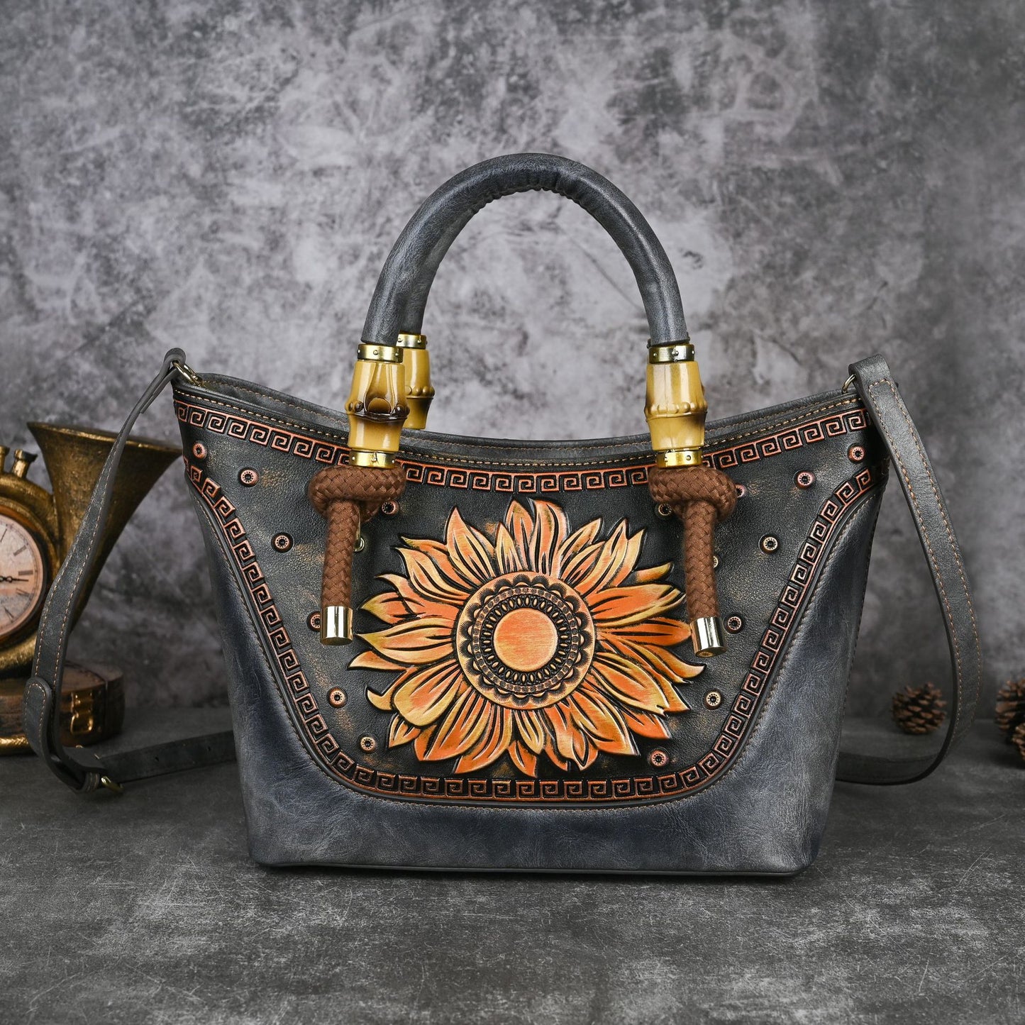 Women's Retro Genuine Leather Portable High Sense Handbags