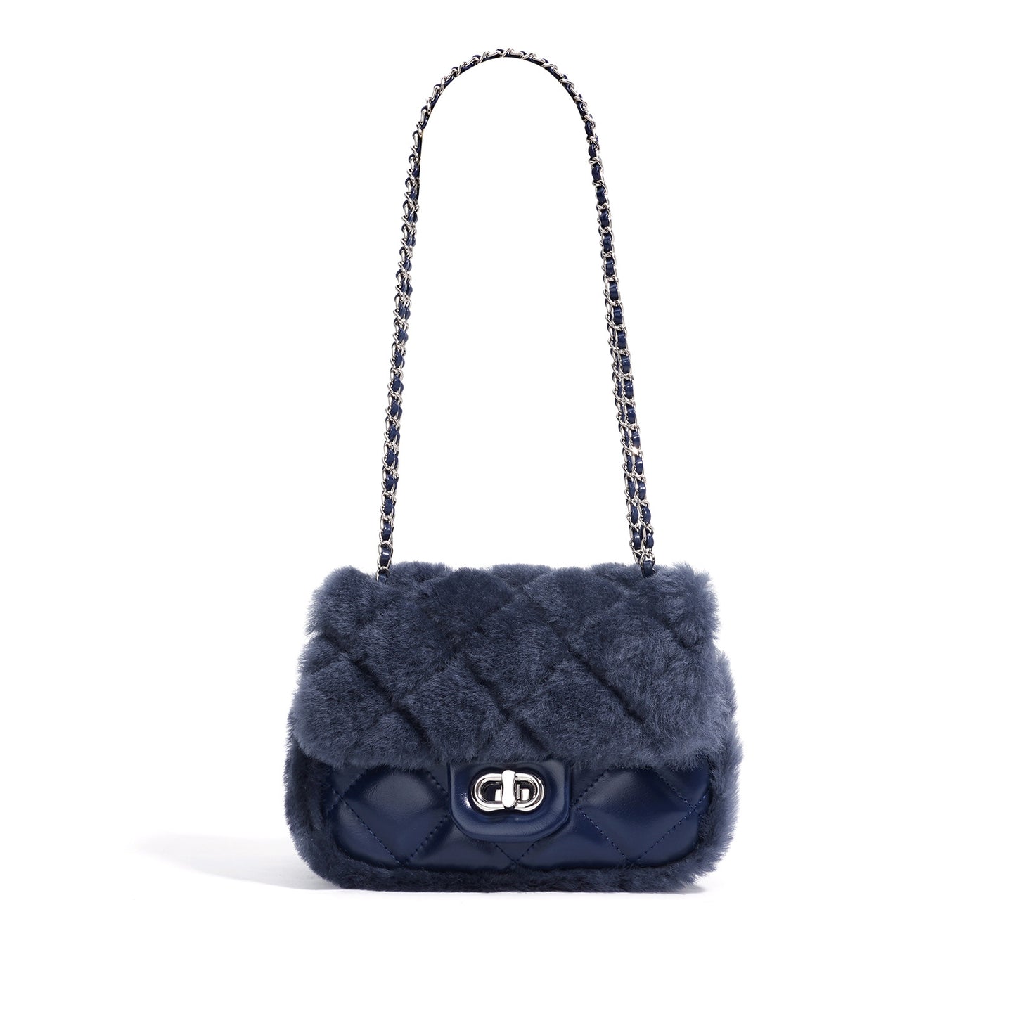 Women's Cover Plush Premium Classic Style Rhombus Shoulder Bags