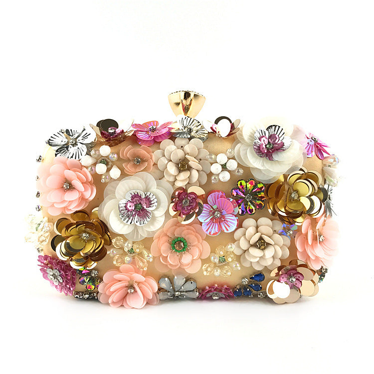 Women's Dinner Hand Embroidered Flower Beaded Banquet Wedding Evening Bags