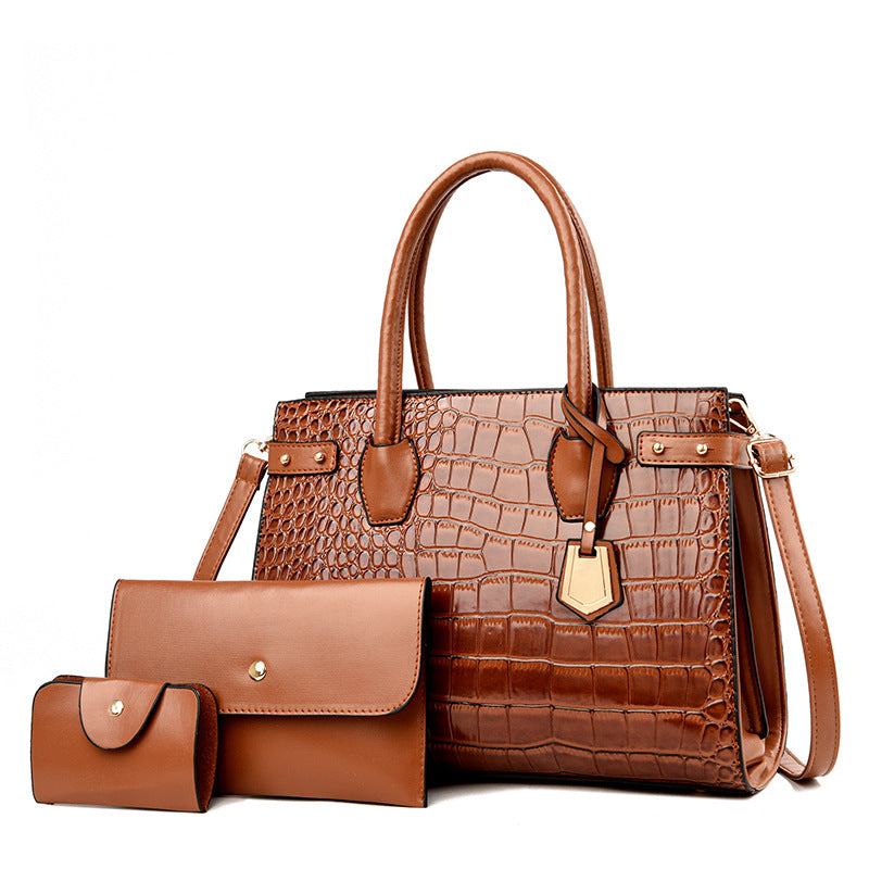 Women's Crocodile Pattern Match Sets Fashion Shoulder Bags