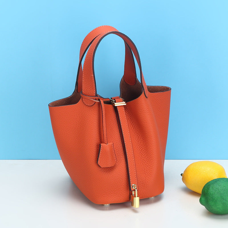 Women's Vegetable Basket Genuine Leather Fashion Soft Handbags