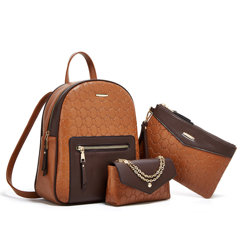 Women's Versatile Pretty Glamorous Three-piece Fashion Backpacks