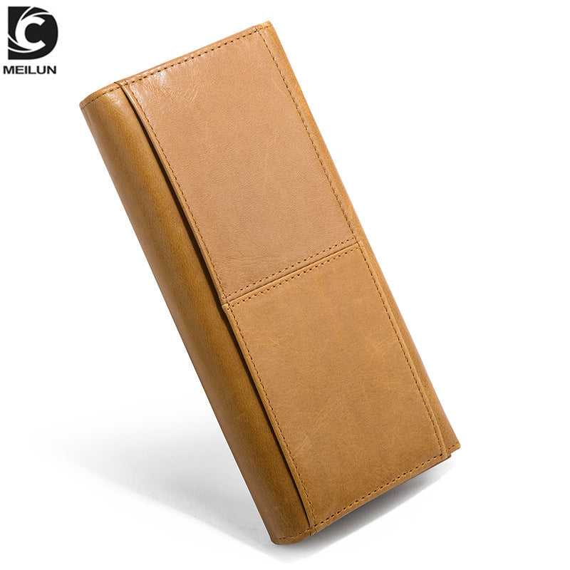 Women's & Men's & Long Clutch Cowhide Vintage For Men's Wallets