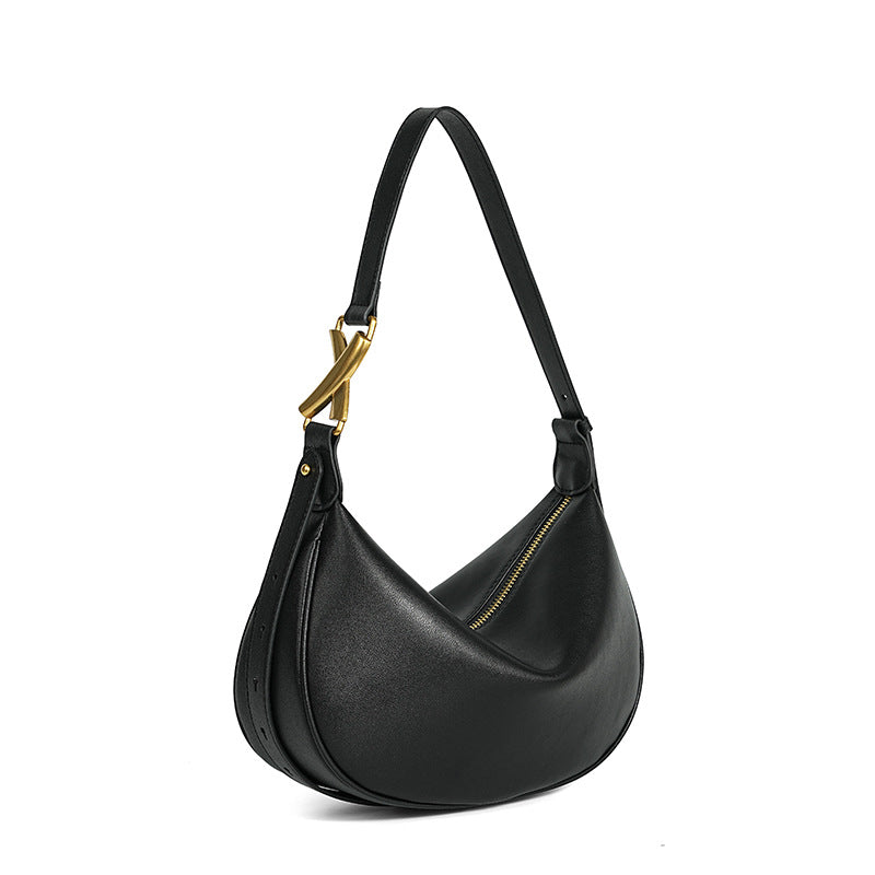 Women's Leather Underarm Selenodont Soft Cowhide High-grade Crossbody Bags