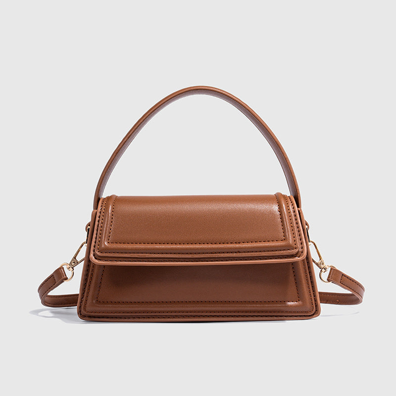 Women's Fashion Black Brown Mini Trapezoidal Portable Shoulder Bags